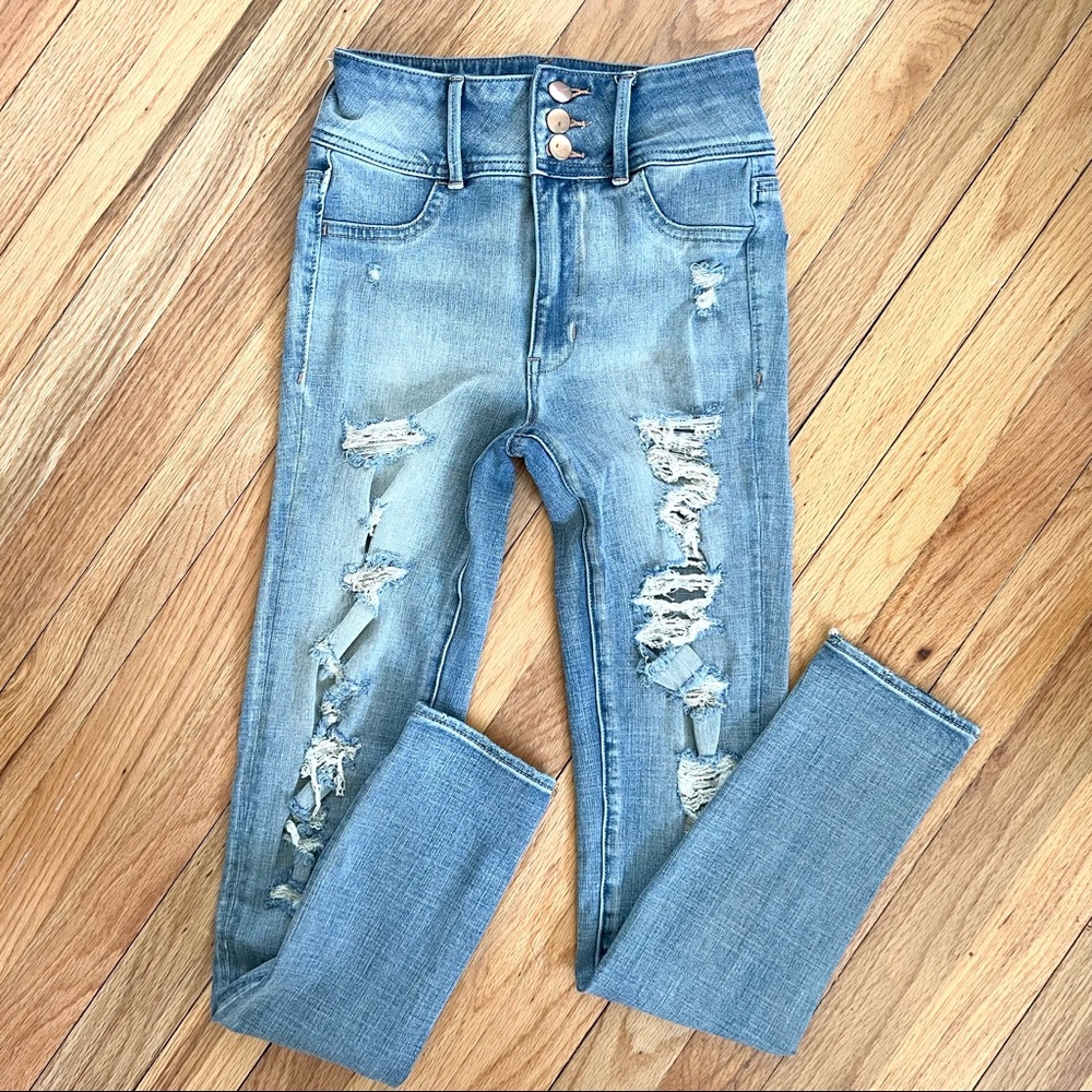 American Eagle Super High Rise Jeggings X4 360 Super Stretch Size 0